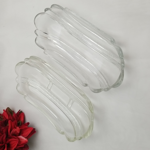 U.S. Glass Iowa Pattern Relish/Banana Split Sundae Bowls - Picture 1 of 16